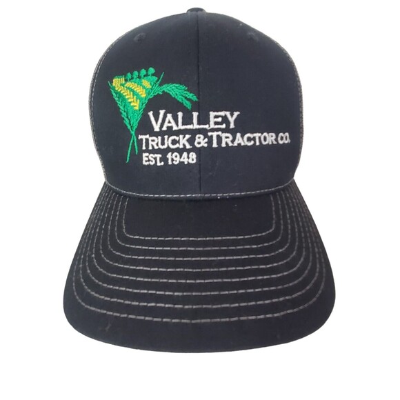 Trucker Hat Cap Mesh Snapback Valley Truck & Tractor Co Black Logo Ag Fishing - Picture 2 of 14